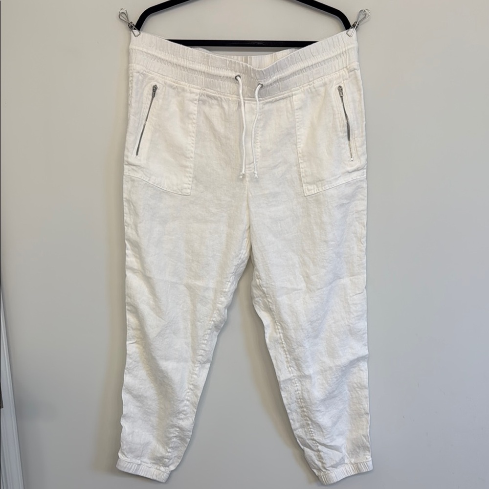 Athleta White Linen Joggers 16
